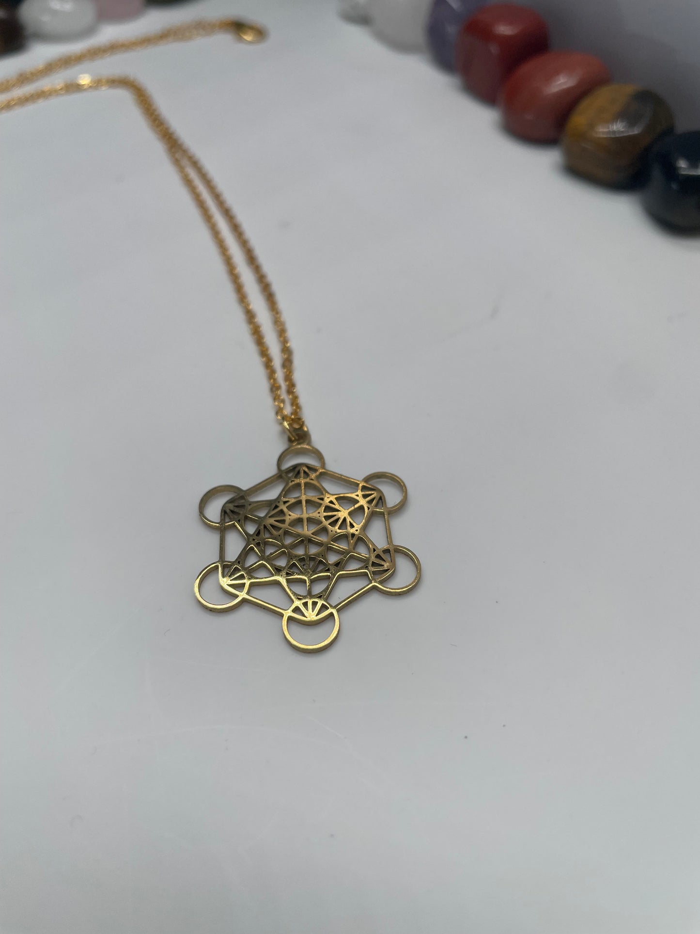 Collana Cubo di Metatron in color oro