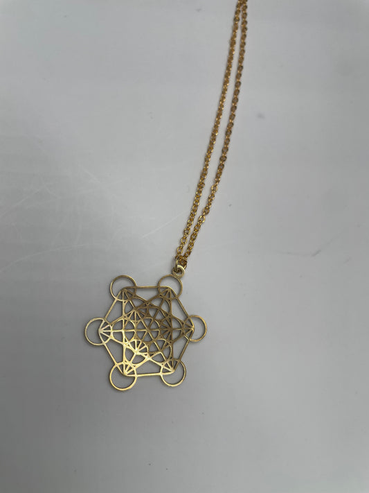 Collana Cubo di Metatron in color oro