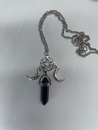 Pendente con pentacolo e lune crescenti