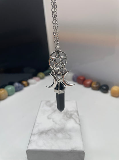 Pendente con pentacolo e lune crescenti