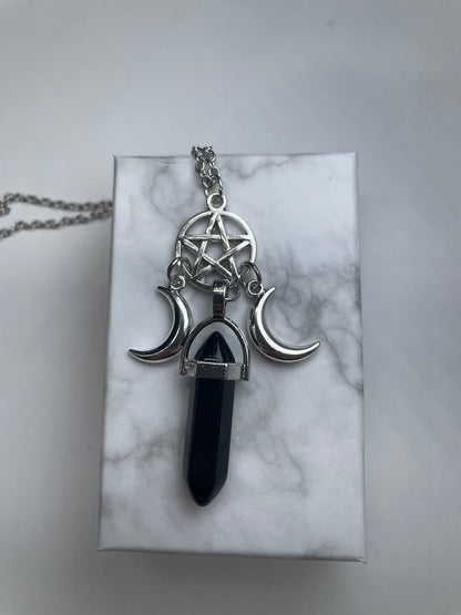 Pendente con pentacolo e lune crescenti
