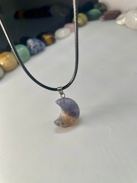 Collana in pietra naturale a forma di mezza luna #5