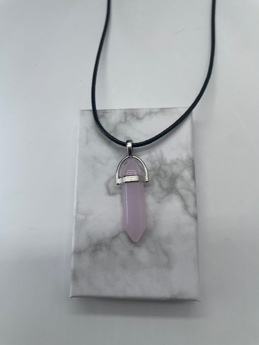 Pendente in quarzo rosa