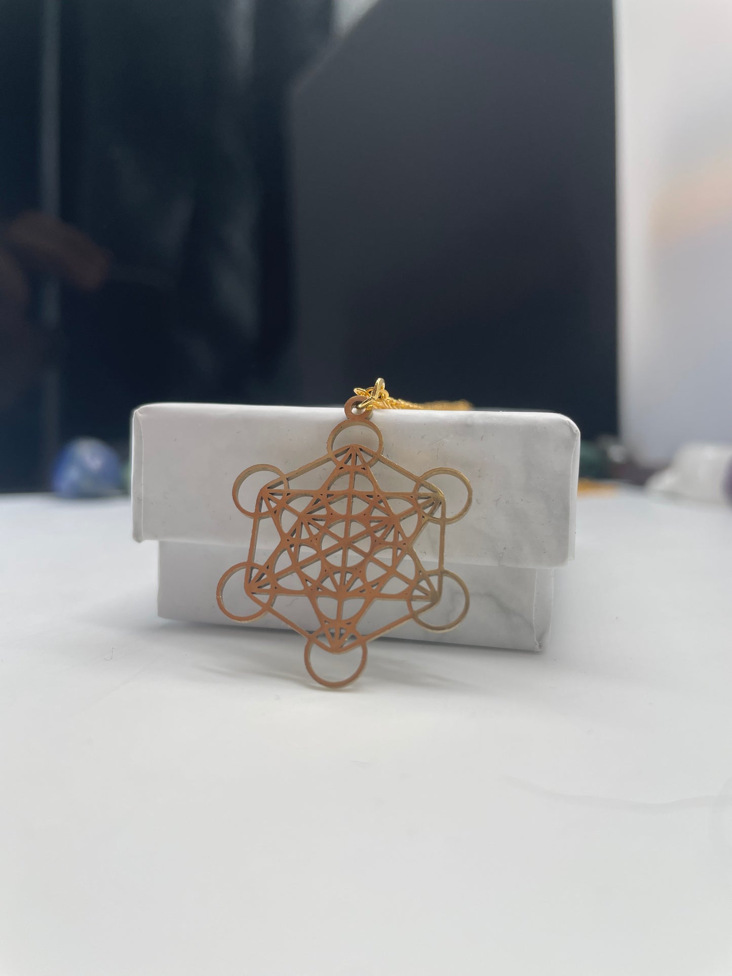 Collana Cubo di Metatron in color oro