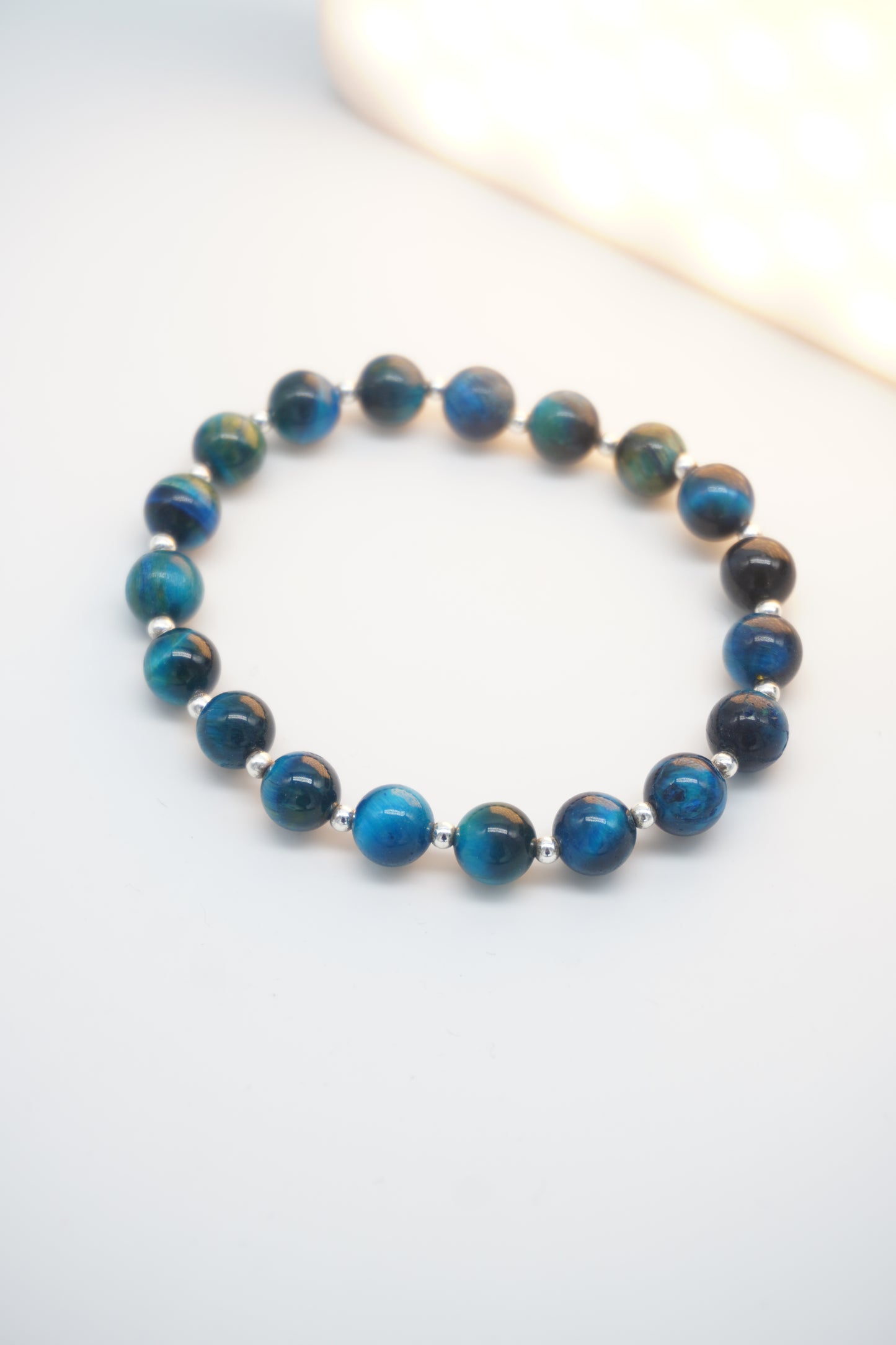 Bracciale in Occhio di Tigre Blu naturale – Protezione ed energia mentale