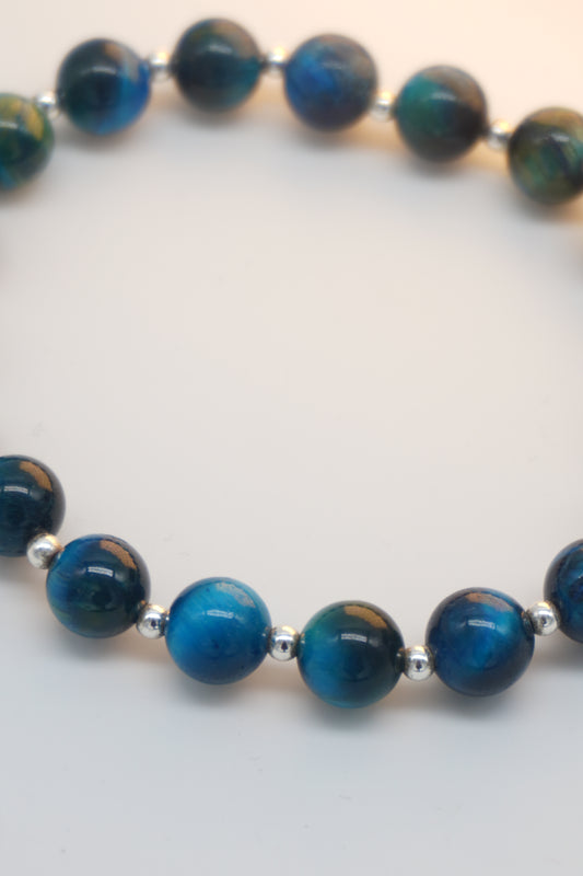 Bracciale in Occhio di Tigre Blu naturale – Protezione ed energia mentale