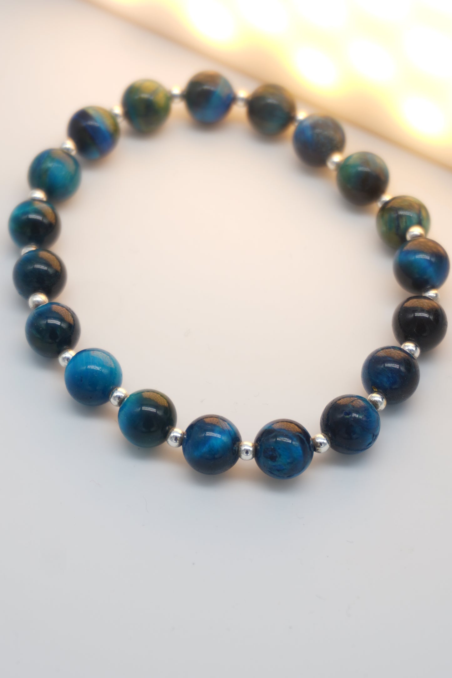 Bracciale in Occhio di Tigre Blu naturale – Protezione ed energia mentale