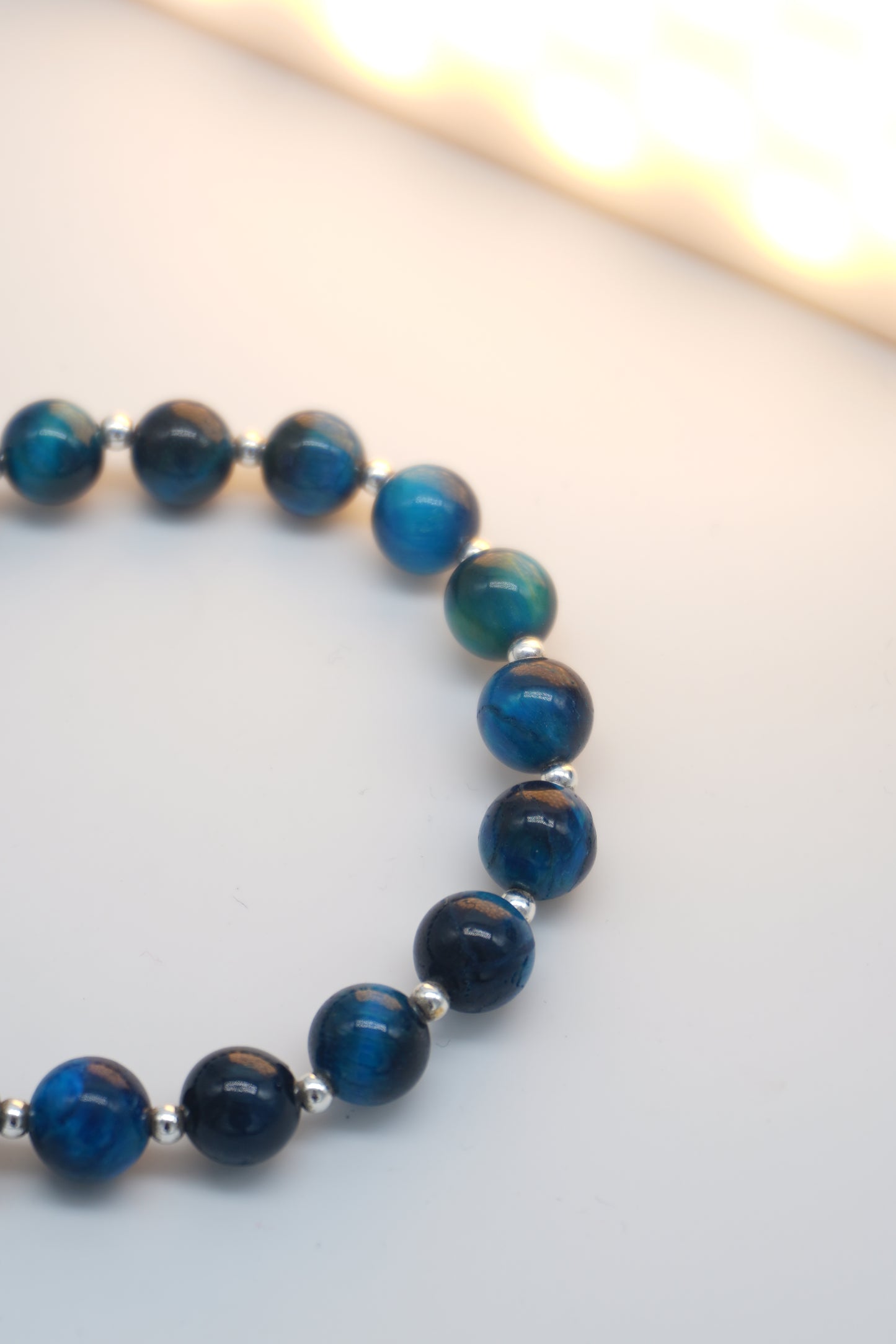Bracciale in Occhio di Tigre Blu naturale – Protezione ed energia mentale