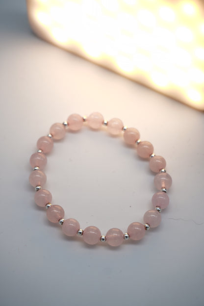 Bracciale in Quarzo Rosa naturale – Amore, armonia e dolcezza emotiva