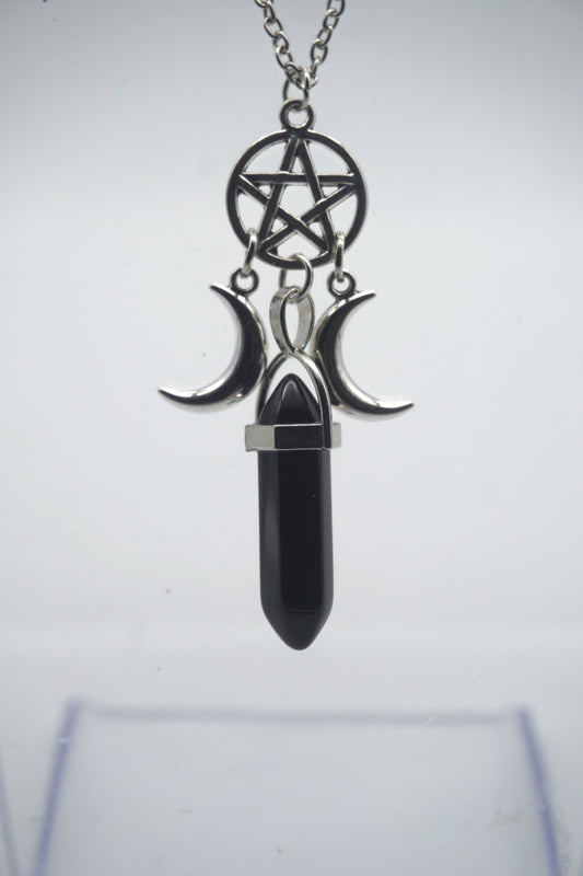 Pendente con pentacolo e lune crescenti
