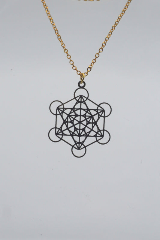 Collana Cubo di Metatron in color oro