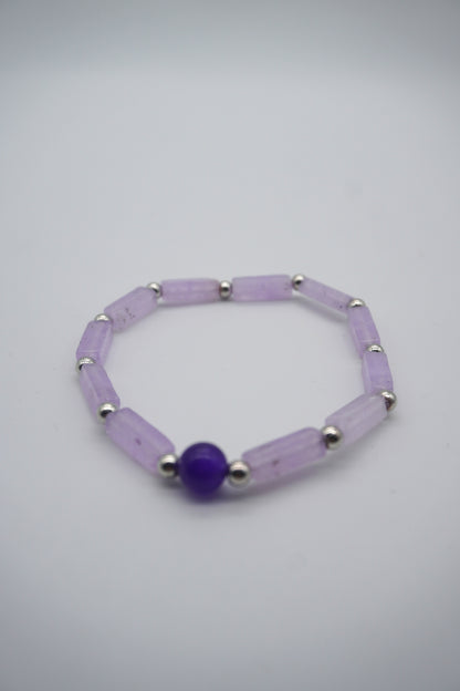 Bracciale in Ametista Lavanda e Sfera Viola – Eleganza Sottile