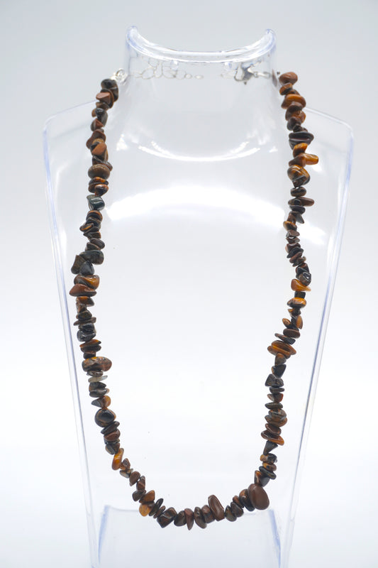 Collana in Occhio di Tigre – Pietre grezze naturali