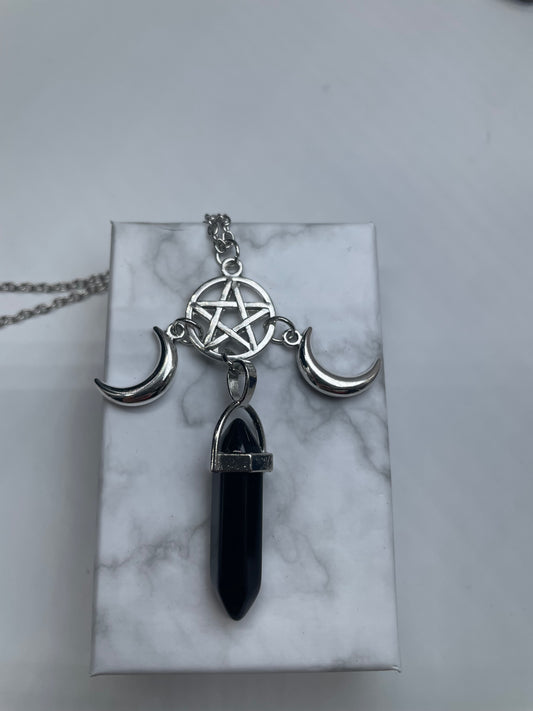 Pendente con pentacolo e lune crescenti